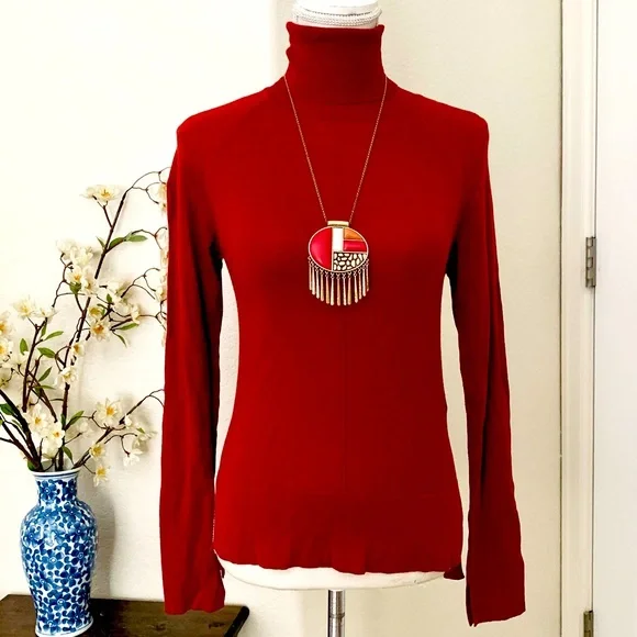 ZARA Seidel Jumper Red Turtleneck Sweater - Picture 6 of 15